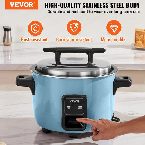 Miniatura 2 de VEVOR Arrocera comercial, olla arrocera de 23 tazas, olla arrocera grande de 4.2 litros y calentador con olla interior antiadherente, cocción rápida