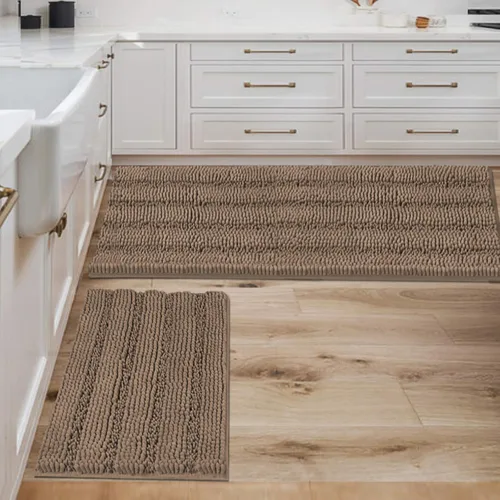 Miniatura 16 de H.VERSAILTEX - Alfombras de baño, juego de 2 piezas, alfombra de contorno para baño, juego de alfombras para inodoro, alfombra antideslizante