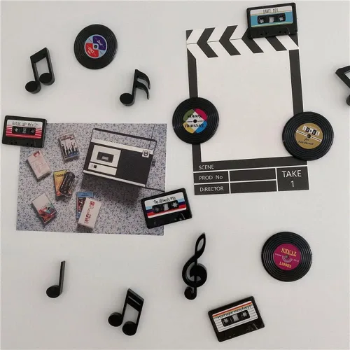 Miniatura 7 de 4 imanes de vinilo para nevera, música, para refrigerador, decoración de calcomanías magnéticas fuertes para manualidades, cocina, oficina, pizarra