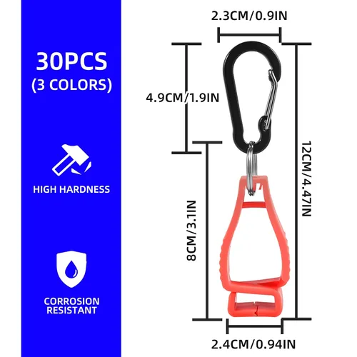 Miniatura 2 de 30 clips de guantes para guantes de trabajo, clips de soporte de guantes, clip de seguridad para el trabajo, clips para guantes, clips de agarre