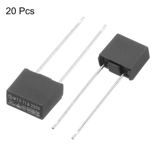 Miniatura 3 de uxcell 20pcs DIP Montado Miniatura Square Slow Blow Micro Fusible para piezas electrónicas PCB LCD Reparación, T1A 1A 250V, Negro
