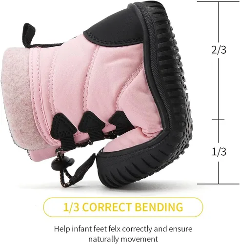 Miniatura 94 de BMCiTYBM Botas de nieve de invierno para bebés y niños pequeños, de piel sintética, cálidas, antideslizantes, zapatos para primeros pasos