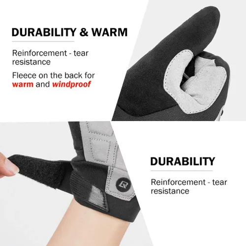 Miniatura 3 de ROCKBROS Guantes de ciclismo Motocycle Mountain Bike Guantes de dedo completo Ciclismo Guantes para hombres Guantes de bicicleta