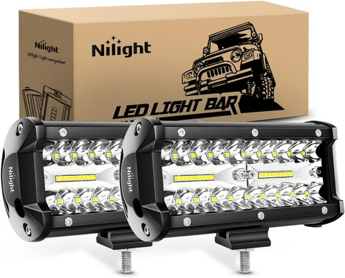 Miniatura 19 de Nilight Barra de luces LED de 6.5 pulgadas, 120W, combinada de inundación y foco, para todoterreno, conducción antiniebla, iluminación de trabajo