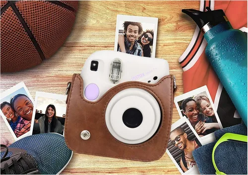 Miniatura 7 de Rieibi Funda de piel sintética Mini 7+, funda protectora para cámara instantánea Fujifilm Instax Mini 7+ con correa de hombro ajustable