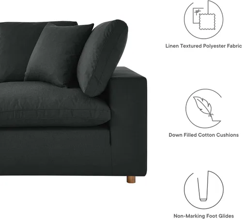 Miniatura 15 de Modway Commix Sofá seccional tapizado de 7 piezas con relleno de plumón