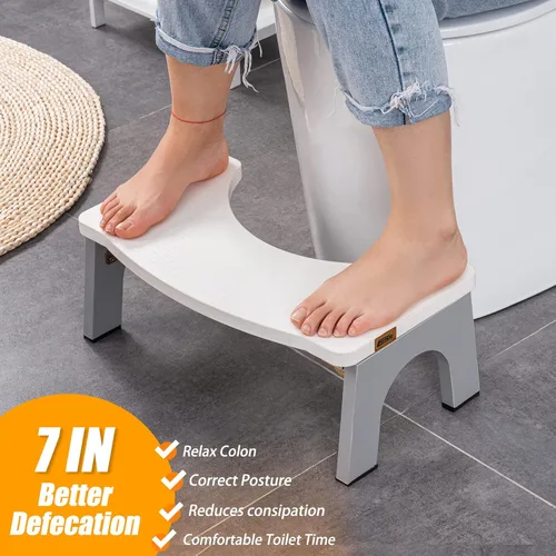 Miniatura 3 de Taburete de inodoro de madera, taburete plegable para adulto, taburete de madera para excrementos de 7 pulgadas por CHEAGO, taburete de inodoro