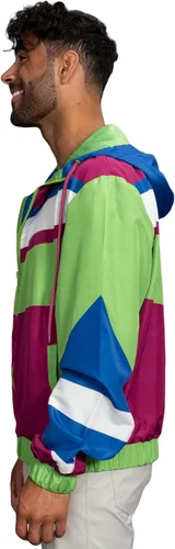 Miniatura 2 de Chaqueta cortavientos retro ligera con diseños coloridos de los años 80 y 90
