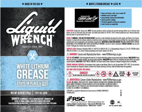 Miniatura 2 de Liquid Wrench Grasa de litio, color blanco – 8 oz, Blanco