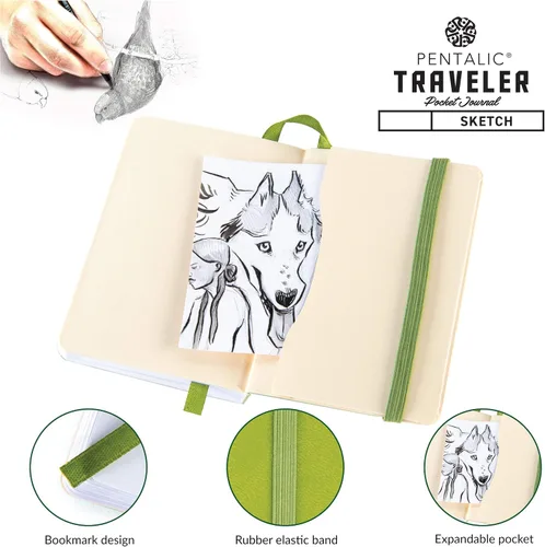 Miniatura 4 de Cuaderno de bocetos Travelers Dot Grid Pentalic Art, libre de ácidos