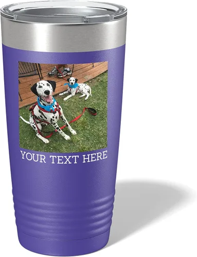 Miniatura 18 de Vaso personalizado de 20 onzas (17 colores) con foto impresa con aislamiento térmico de acero inoxidable recubierto de polvo con tapa, regalo