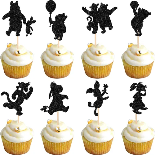 Miniatura 11 de 24 PIEZAS Oso de Peluche con Texto "We Can Bearly Wait" Adornos de Cupcake con Purpurina, Globo Oso para Revelación de Género, Adornos de Baby