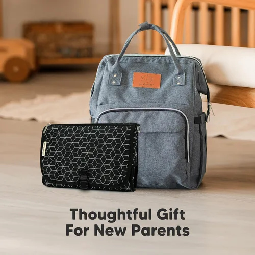 Miniatura 9 de KeaBabies Cambiador de pañales portátil, para viajes, automóvil – Cambiador grande impermeable para bebé, lavable, acolchado, bolsa de viaje