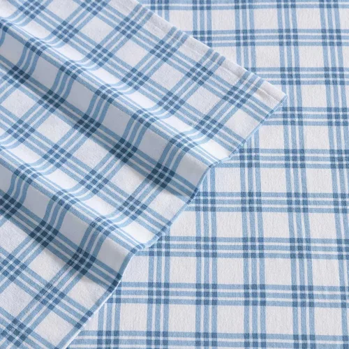 Miniatura 3 de Eddie Bauer - Sábanas de cama individual, juego de ropa de cama de franela de algodón con funda de almohada a juego, cepilladas para mayor suavidad
