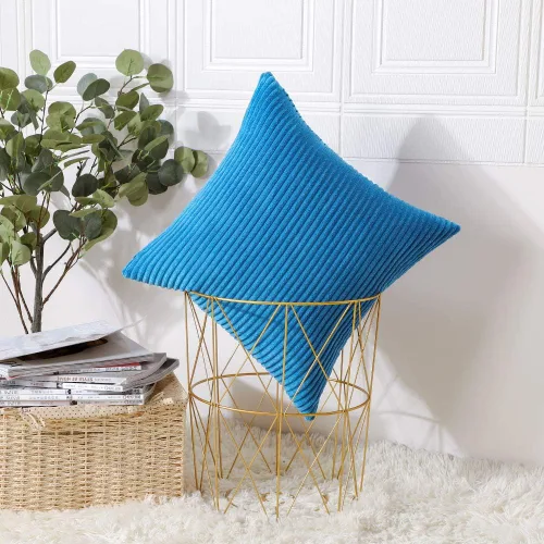 Miniatura 84 de Artscope Fundas de Almohada de Pana a Rayas Acogedoras Súper Suaves Decorativas Cuadradas Fundas de Cojín para Sofá Sillón Dormitorio Decoración