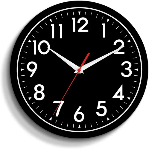Miniatura 14 de DAXSMY Reloj de pared analógico pequeño de 8 pulgadas, silencioso, sin tictac, funciona con pilas, moderno, simple, decorativo, para cocina, H-blue