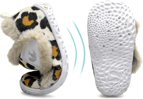 Miniatura 6 de FEETCITY - Zapatos para bebés, niños y niñas, pantuflas cálidas de vellón, botines para primeros pasos, calcetines cálidos para recién nacidos