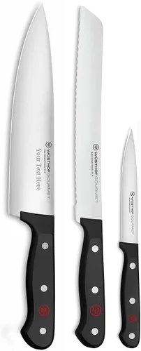 Miniatura 5 de Wüsthof Gourmet - Juego de cuchillos de chef de 2 piezas, negro, grabado personalizado, personalizado