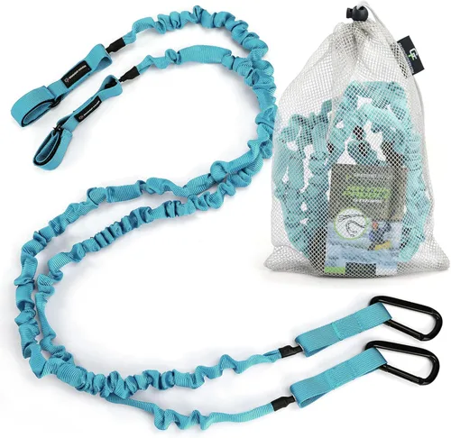 Miniatura 12 de Gradient Fitness 2 Pack Kayak Paddle Leash, 5-8 Feet Stretchable Paddle Strap with Carabiner Secure Leash Lanyard Rope for SUP Kayak Canoe Paddle