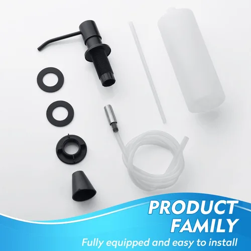 Miniatura 7 de CREA Dispensador de jabón para platos para fregadero de cocina, juego de dispensador de jabón de cocina integrado con tubo de 39 pulgadas, botella