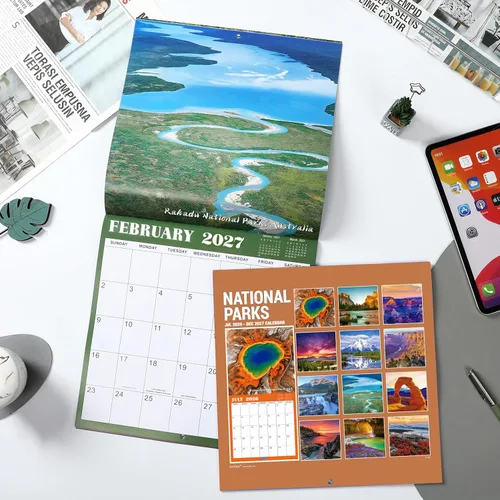Miniatura 6 de Calendario 2026-2027 - julio 2026 - diciembre 2027, calendario de pared, calendario de 26-27, 12 x 24 pulgadas (abierto), calendarios de pared