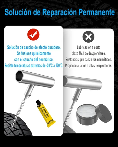 Miniatura 5 de Kit de reparación de neumáticos con tapones, kit de tapones de neumáticos de servicio pesado profesional para automóvil, ATV, motocicleta, camión