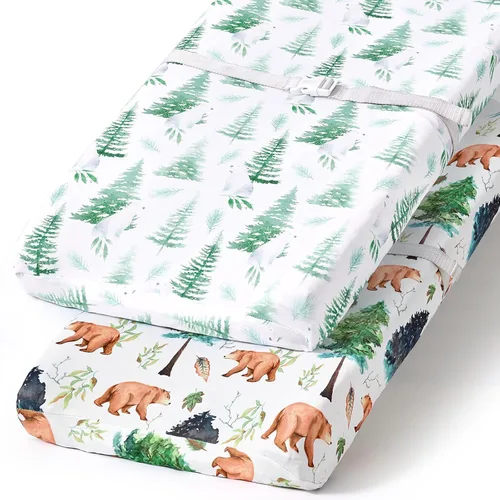 Miniatura 86 de Pack n Play Sheets, BROLEX 2 Pack Mini Crib Sheets,Stretchy Portable Fitted Playard Sheet Set, Convertible Playard Mattress Cover,Ultra Soft