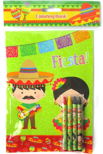 Miniatura 7 de TINYMILLS Juego de libros para colorear de fiesta mexicana para niños, recuerdos de fiesta con 12 libros para colorear y 48 crayones para fiesta