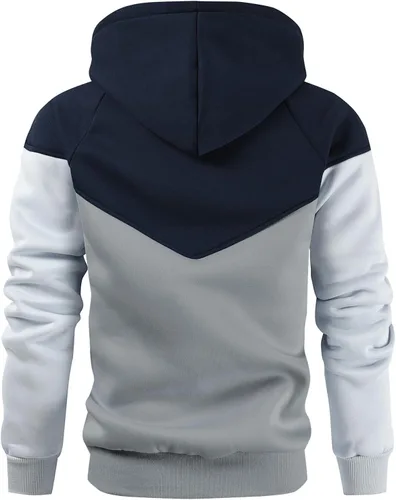 Miniatura 2 de Niceif Sudadera con capucha de forro polar de peso medio para hombre, casual, bloque de color, con bolsillos