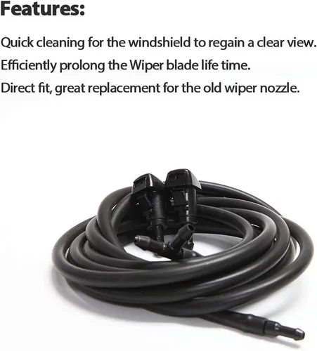 Miniatura 2 de Kit de boquillas para limpiaparabrisas para Chrysler, Dodge, Ram Washer Jet y manguera de fluido con conector