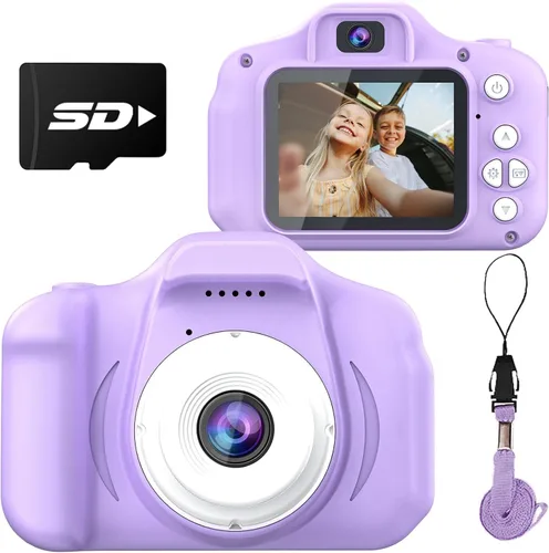 Dylanto - Cámara de selfie infantil de video digital HD, el mejor regalo de cumpleaños para niñas de 3 a 9 años, juguete portátil para niñas de 3,