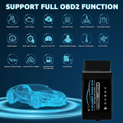 Miniatura 2 de Obd2 Bluetooth ELM327 v1.4 Escáner con chip original PIC18F25K80, lector de código de automóvil compatible con vehículos de 1996+, funciona