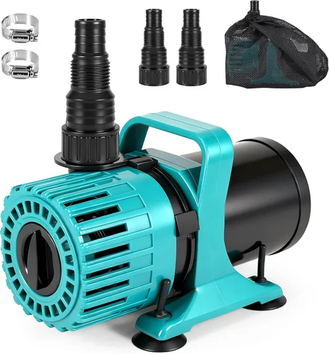 Bomba de estanque de flujo ajustable, bomba de agua sumergible de 100 W con 600 a 1800 GPH, fuente ultra silenciosa y bomba de cascada con salida