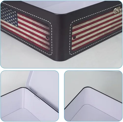 Miniatura 4 de Luwint Caja de almacenamiento decorativa, 12 pulgadas de largo x 9 pulgadas de ancho, estuche de metal para recuerdo con cerradura y llave y pequeña