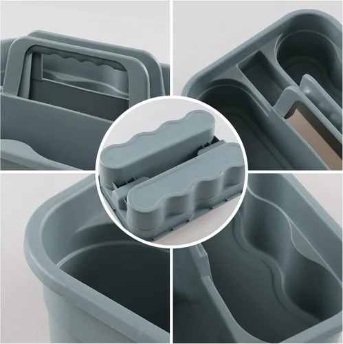 Miniatura 3 de Begale - Cesta de plástico para limpieza de productos comerciales, paquete de 4 unidades Zonas de almacenamiento divididas, mango de agarre