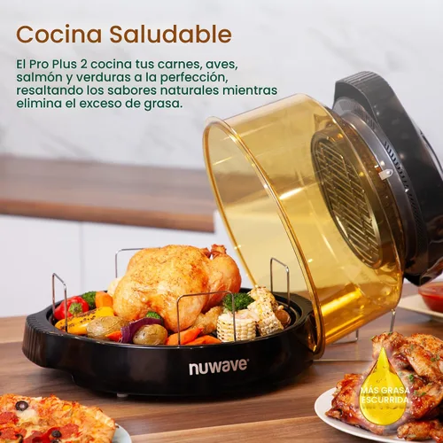 Miniatura 4 de Nuwave Horno infrarrojo Pro Plus 2, encimera, convección, cocina fresca o congelada, sin descongelación ni precalentamiento, cocina saludable, calor