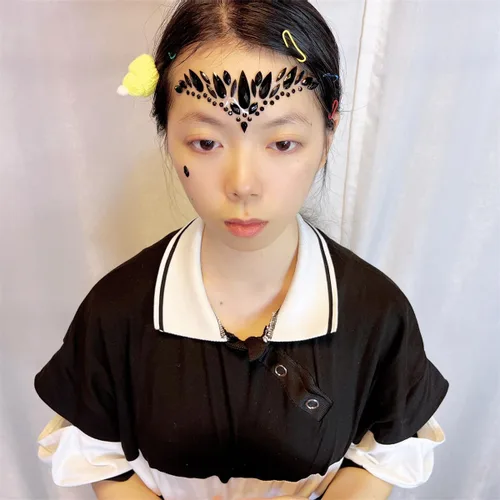 Miniatura 4 de Black Face Jewels se adhieren a los accesorios del festival, diamantes de imitación del tatuaje de la cara de Halloween para el maquillaje, joyas