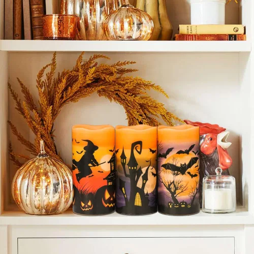 Miniatura 9 de Juego de 3 velas de calcomanía de Halloween de DRomance