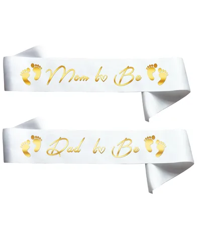 Juego de 2 bandas para mamá y papá, las mejores decoraciones de baby shower, regalos para madre y padre, fiesta de revelación de género, para niños