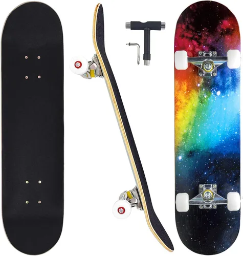 Miniatura 14 de Patinetas para principiantes, adultos, jóvenes, adolescentes, niños o niñas, de 31 x 8 pulgadas, patinetas completas de 7 capas de madera de arce