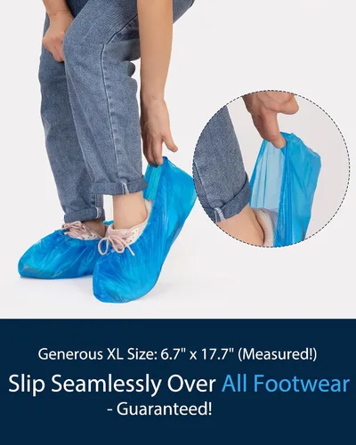 Miniatura 5 de Cubrezapatos desechables antideslizantes, fundas impermeables para botas con rollo compacto para fácil almacenamiento, paquete de 100 fundas