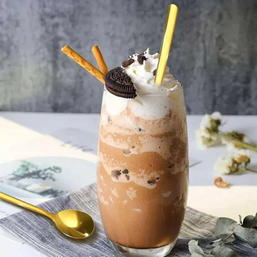 Miniatura 5 de Cuchara de mango largo (2023) Cuchara de té helado dorada, cuchara de café de acero inoxidable de 9.41 pulgadas, cuchara agitadora de cóctel