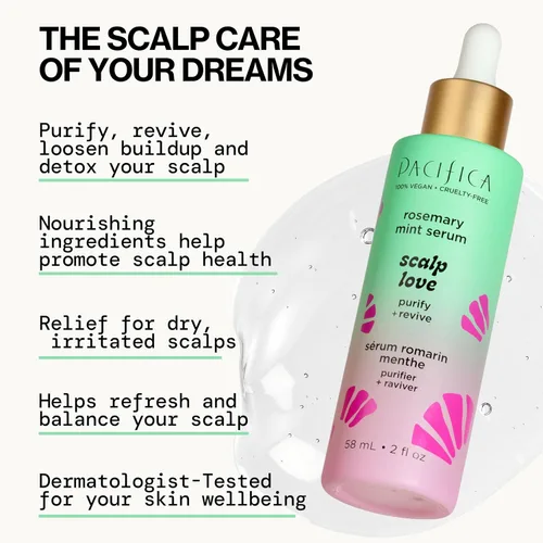 Miniatura 9 de Pacifica Scalp Love - Suero de menta y romero – Suero para el cuero cabelludo seco, escamoso y con picazón, tratamiento hidratante, hidratante