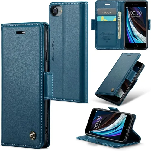 Miniatura 10 de Funda tipo cartera compatible con iPhone 6/7/8/SE 2020/SE3 [bloqueo RFID], funda de piel sintética con soporte para tarjetas para iPhone 6/7/8/SE