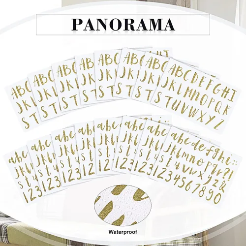 Miniatura 3 de Sepamoon 552 piezas de 8 hojas de calcomanías de letras de vinilo, autoadhesivas, letras del alfabeto, cursivas, calcomanías para manualidades
