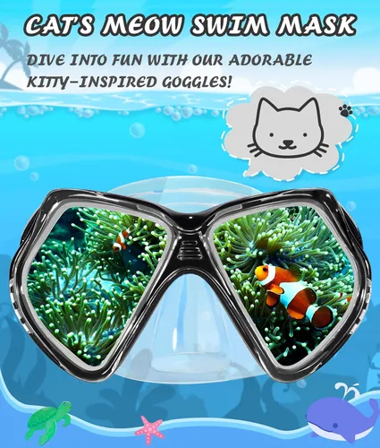 Miniatura 2 de Seago Gafas de natación para niños con cubierta para la nariz, máscara de esnórquel, máscara de buceo y natación, vidrio templado antivaho
