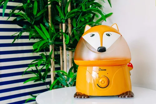 Miniatura 2 de Crane Humidificador ultrasónico de niebla fría animal de 1 galón para dormitorio y guardería, apagado automático, salida ajustable, zorro