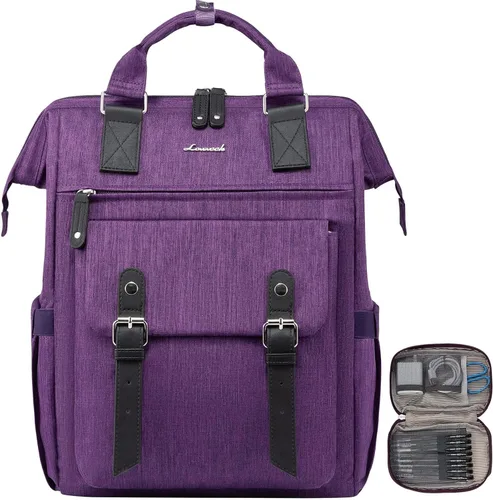 Miniatura 37 de LOVEVOOK - Mochila para laptop de mujer, bolsa de trabajo, viaje, computadora, mochila para maestra o enfermera, bolsa para libros, beige verde