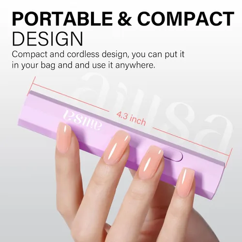 Miniatura 4 de AILLSA Mini luz UV para uñas, lámpara LED de mano para uñas, pequeña lámpara de uñas de gel, portátil, de secado rápido, inalámbrica para regalo