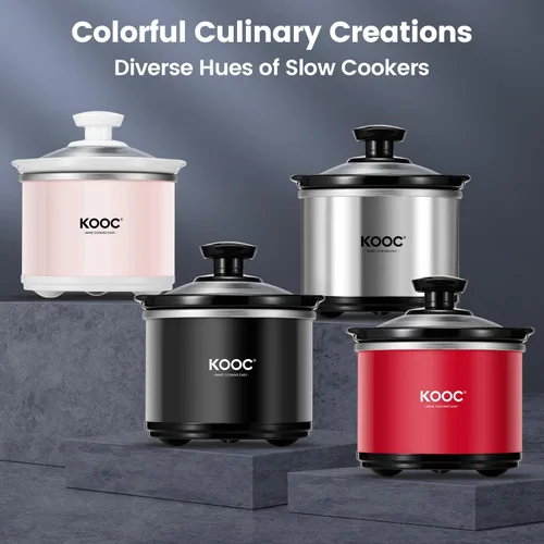 Miniatura 8 de KOOC Olla de cocción lenta pequeña, 0.60 L, incluye revestimientos gratuitos, olla de cerámica mejorada, reducción de pérdida de nutrientes